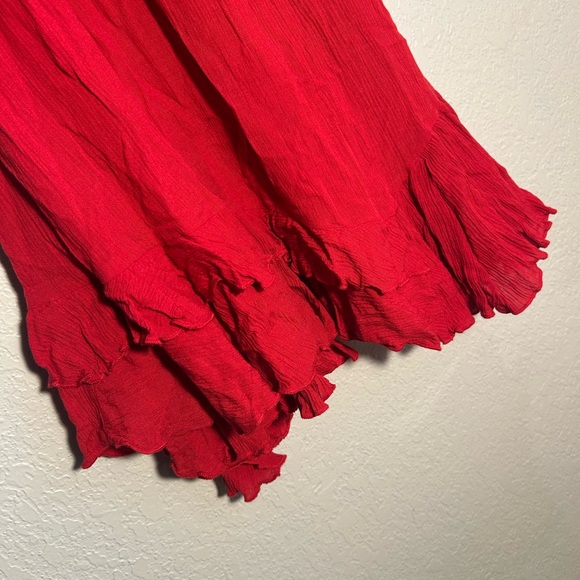 Free People 💋Elegant Red Lace Dress - Picture 3 of 3